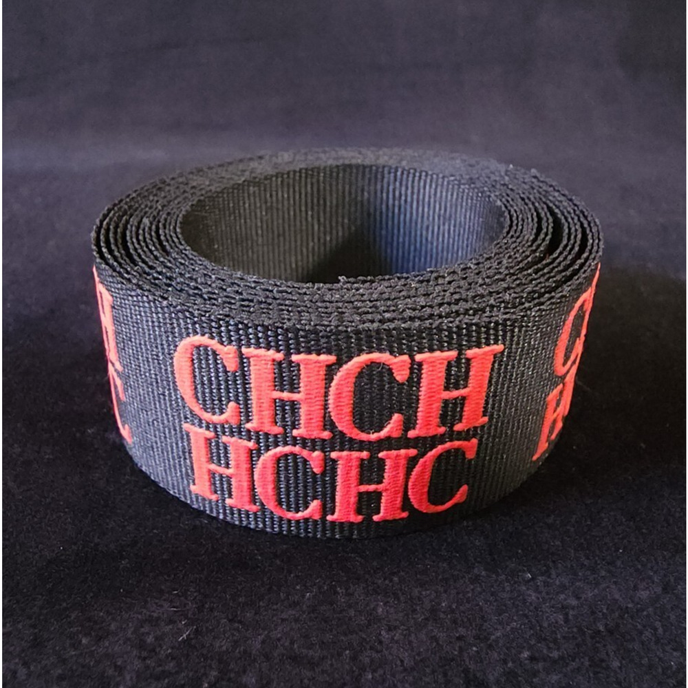 Authentic Carolina Herrera Black & Red CH Large Gift Ribbon Excellent 81" Long